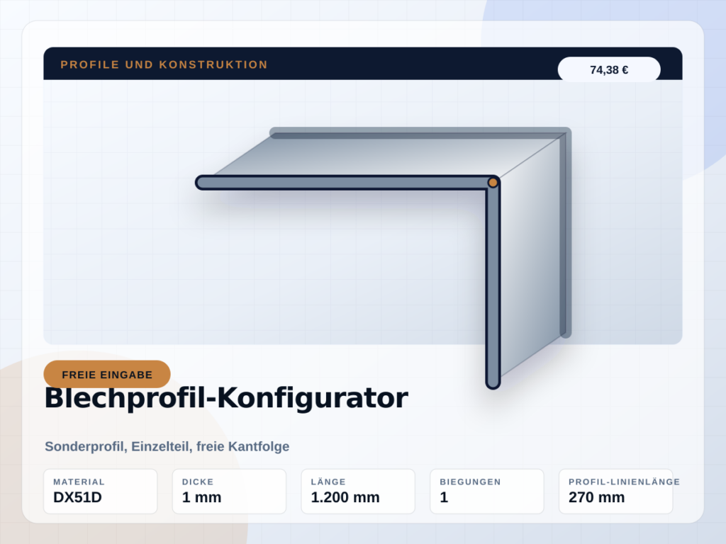 Blechprofil-Konfigurator