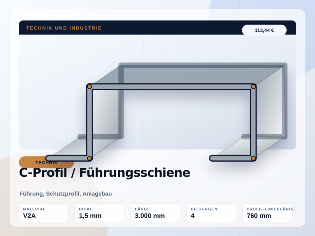 C-Profil / Führungsschiene nach Maß