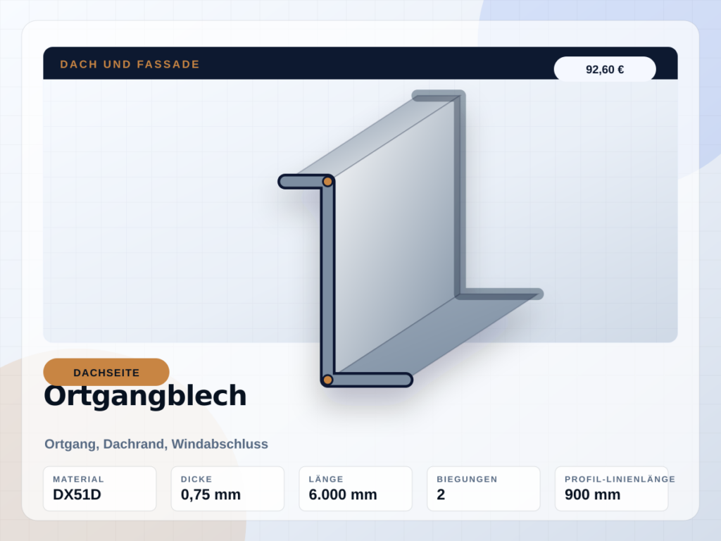 Ortgangblech nach Maß