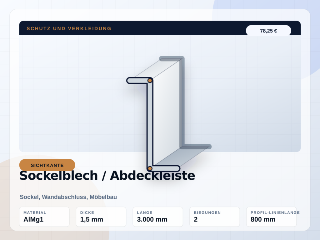 Sockelblech / Abdeckleiste nach Maß