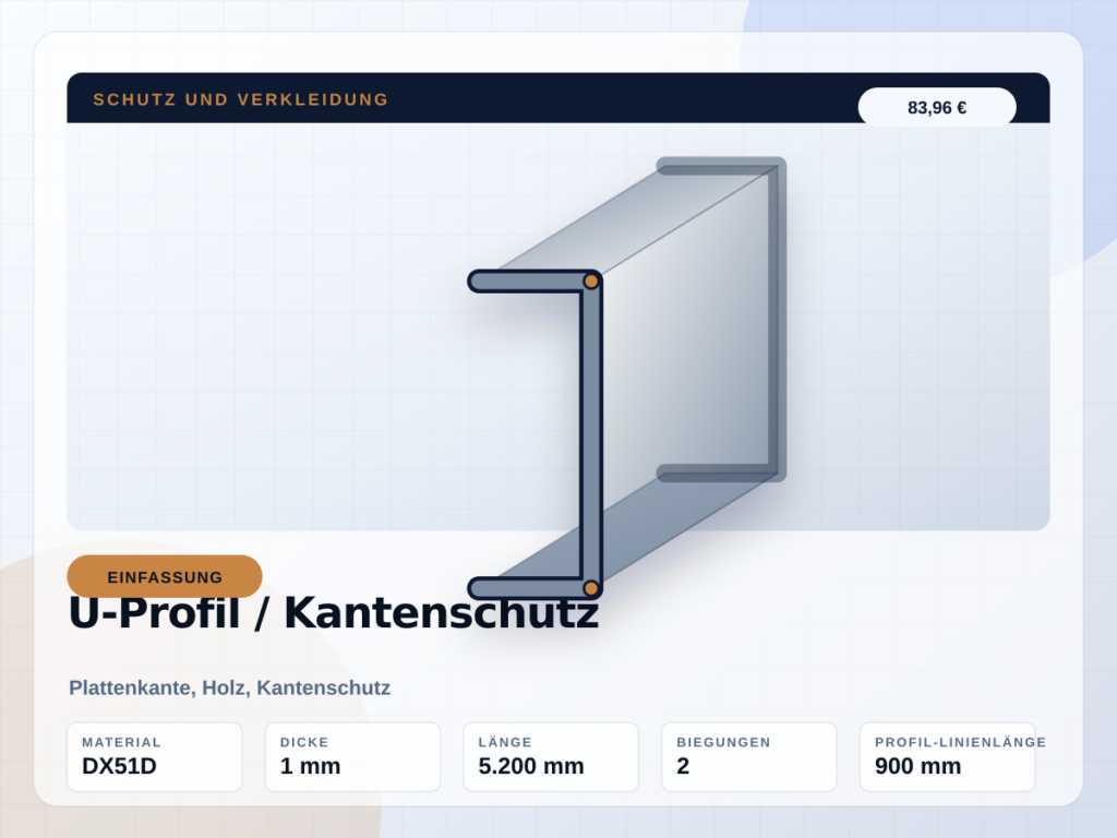 U-Profil / Kantenschutz nach Maß